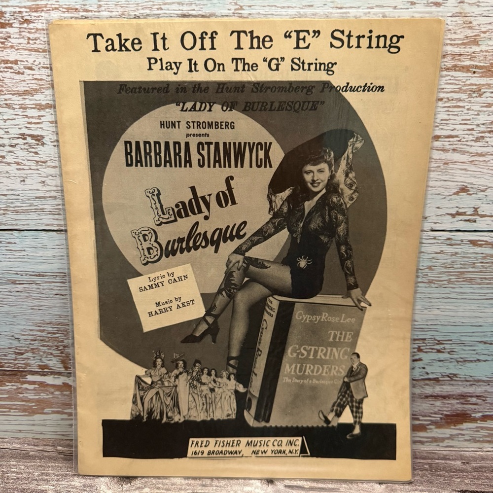 Vintage sheet music “Take it Off The “E” String”